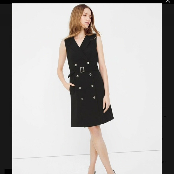 White House Black Market Jackets & Blazers - WHBM black sleeveless trench coat vest, size 10